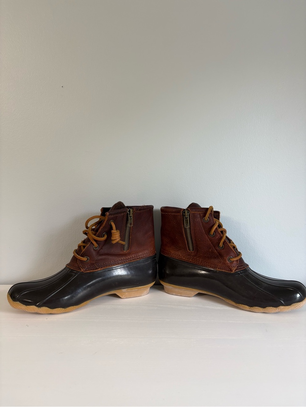Sperry Top-Sider Saltwater Duck Boots Brown Size 7 Waterproof Leather Rain Boot - Picture 6 of 10